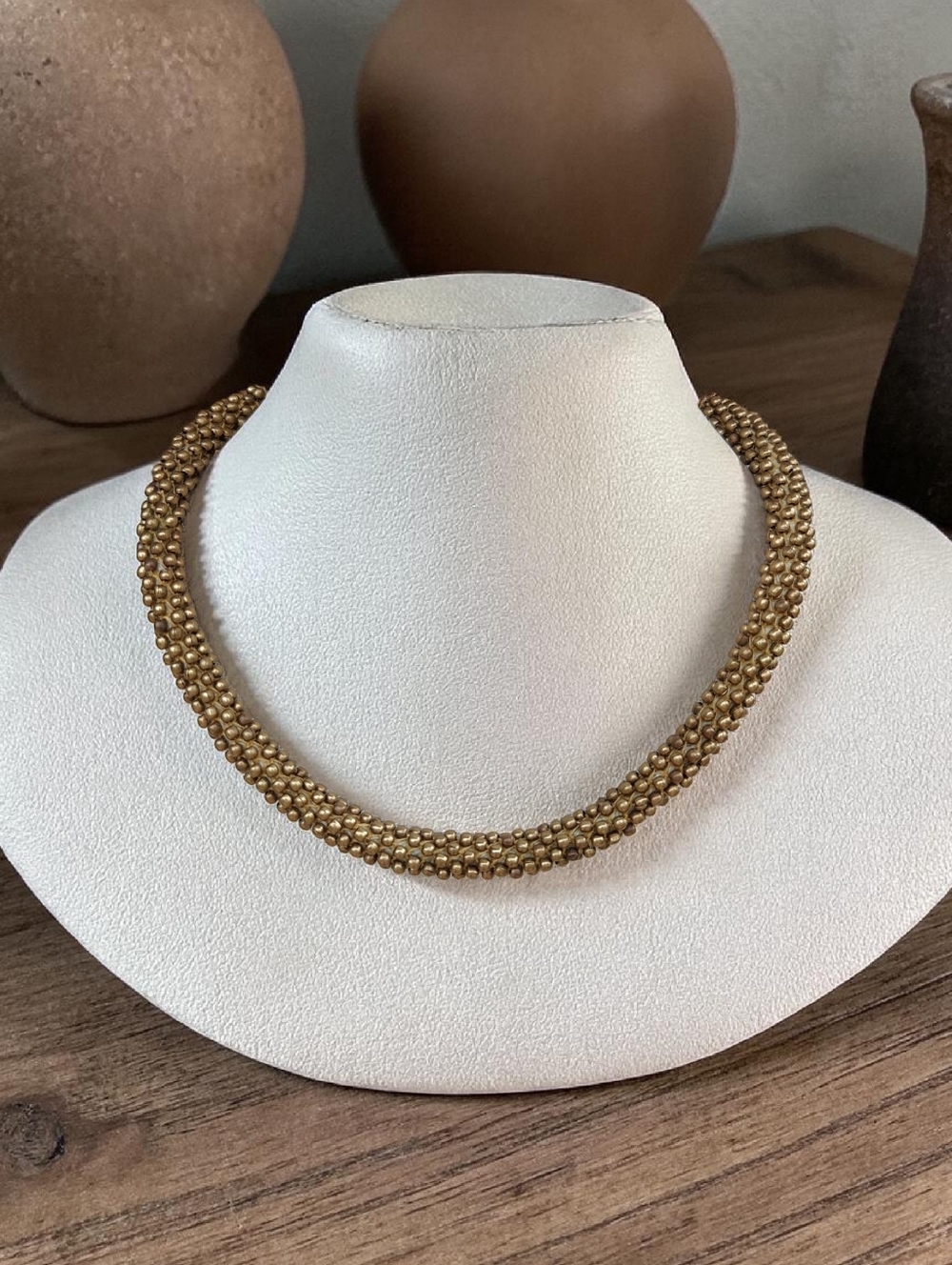 Vintage Sexy Boho Indian Artisan Made Ciner Rope Necklace With Coin Clasp